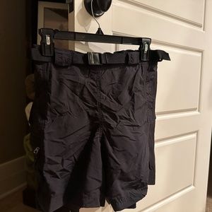 LL Bean Women's Black Bike Shorts with padded inner mesh liners, Size Small